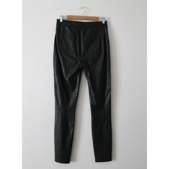 Spanx Leather-Like Ankle Skinny Pant Luxe Black Size Medium Tall - Picture 5 of 12